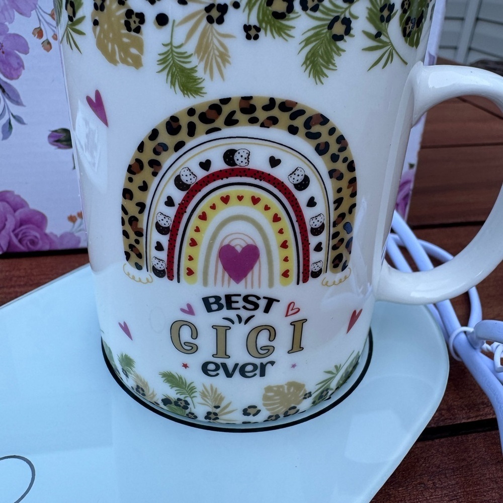 Gigi Mug & Warmer Set – Rainbow Heart Design | Grandma Gift, Christmas Gift NWT - Picture 2 of 8